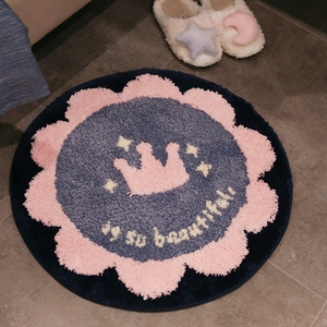 新品绣地毯绣坐垫地垫脚垫门垫ydiy手钩段段绣毛线绣已包边带定制