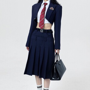 jk裙套装学院风全套美式校园英伦风西装jk制服盐酷学生校服女秋装