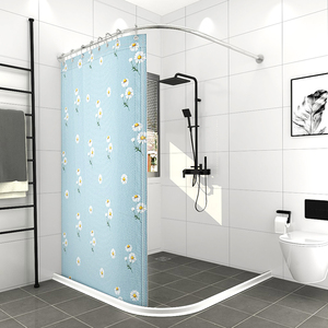 洗澡间浴室卫生间轻奢防水浴帘淋浴房洗浴隔断隔水帘子加厚挡水帘