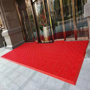 门口红地毯室外防滑地垫进门入户商用迎宾门垫户外镂空塑料脚垫