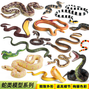 儿童仿真蛇玩具爬行动物模型摆件大蟒蛇眼镜蛇响尾蛇整蛊道具