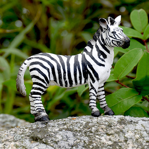 仿真斑马模型玩具 实心非洲草原野生动物摆件场景儿童认知早教