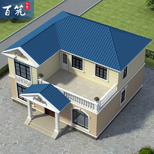 新款二层自建房带阳台简单房屋设计图纸新农村别墅经济型小洋楼