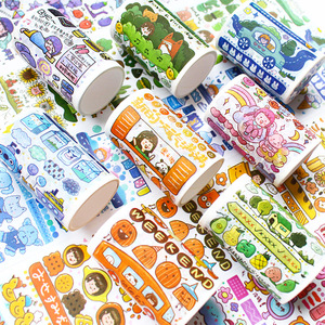 手账本和纸贴画