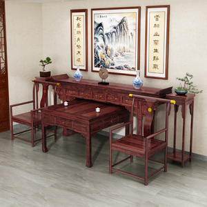 新中式实木神台供桌家用香案台八仙桌佛台农村中堂翘头条案酸枝木