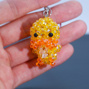 手工diy串珠饰品配饰小动物钥匙扣编织制作水晶可爱鸭挂件成品