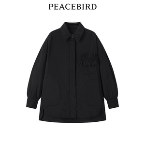 【商场同款】太平鸟女装时尚冬季新款轻薄衬衫式暖绒服A1ACC4302