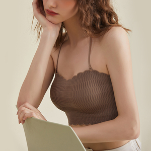 可拆卸肩带少女文胸防走光吊带内衣无钢圈蕾丝抹胸学生小背心薄款