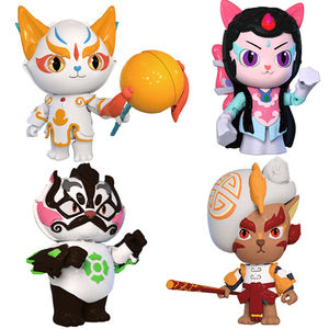 正版庄臣京剧猫玩具周边模型白糖变形公仔小青武松崧打虎大飞玩偶