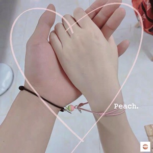 卡通情侣相吸小皮筋闺蜜手绳磁铁男女朋友磁力磁扣手链磁石抖音