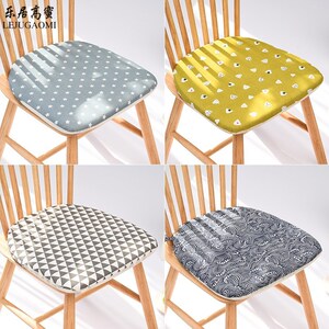 北欧简约棉麻可拆洗椅垫花朵格子马蹄温莎垫冬季梯形海绵坐垫餐椅