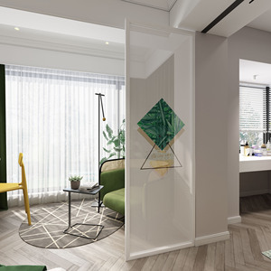 北欧现代简约屏风隔断客厅玄关遮挡装饰卧室定制半透明固定小户型