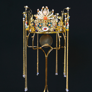 凤昭千禧 明制汉服发冠手工发饰 中式新娘凤冠诰命秀禾服婚礼头饰