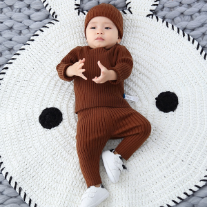 austinbella 三件套婴儿毛衣套装3-6-9-12个月0一1岁男宝宝秋冬装