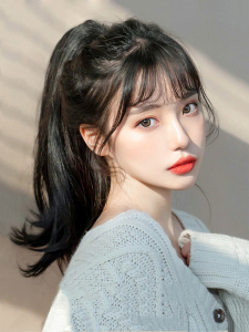 马尾假发女长发卷发抓夹仿真发高马尾自然网红绑带式短辫子假马尾