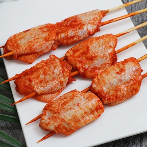 奥尔良双签鸡翅中串腌制鸡中翅翅膀调理烧烤食材商用半成品140支