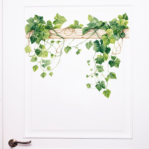 创意清新叶子贴纸房间装饰贴客厅卧室美化卫生间绿色藤蔓系列墙贴