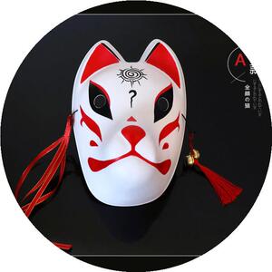 20新万圣节狐狸面具萤火之森fox猫脸夏目友人帐狐妖日式cosplay道