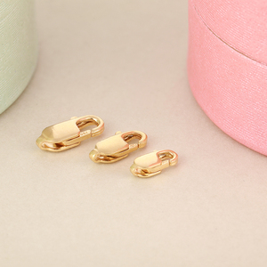 18k金项链连接扣珍珠手链扣au750首饰搭扣diy珍珠链配件鱼钩扣头