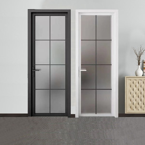 极简轻奢窄边双层钢化玻璃铝合金卫生间门洗手间浴室门厨房平开门