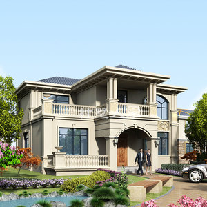 cs209新农村小别墅设计图纸二层 经济型欧式全套自建房设计施工图