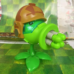 散装正版植物大战僵尸玩具可发射4孔加特林机枪豌豆炮