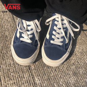 万斯style36藏蓝色gd权志龙同款vans蓝白低帮休闲帆布鞋范斯板鞋