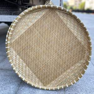 竹子编织竹制品有孔无孔竹筛子谷米筛晾圆晒簸箕家用新疆西藏专链
