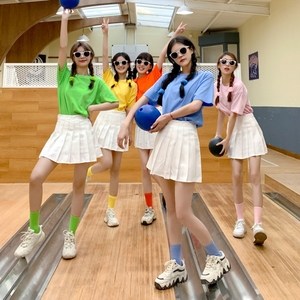 姐妹聚会统一服装彩色闺蜜装t恤旅游宿舍闺蜜团出游穿搭百搭夏季