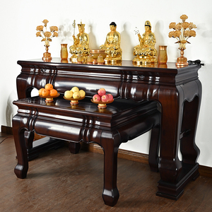 全实木柚木大供台佛台家用寺庙神桌供奉香案供佛神台新中式财神柜