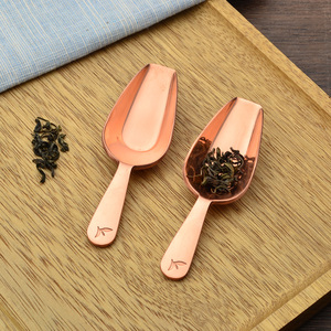日式纯铜茶勺茶铲手工迷你小号紫铜黄铜茶叶勺子茶匙单个茶具配件