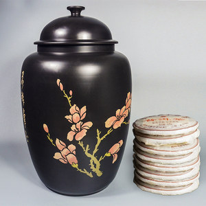 云南建水紫陶茶叶罐大号水缸精致米缸饼茶缸高端存储罐陶瓷小茶罐