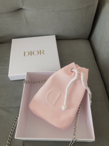 现货迪奥dior护肤品套装拆出化妆包赠品包改造粉色白色抽绳包可爱