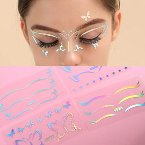 欧美风懒人眼线镂空镭射眼妆贴纸化妆师眉毛脸部用具美容款式创意