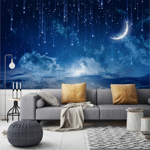 电视背景墙壁纸定制壁画10d墙纸星空酒吧餐厅ktv卧室客厅无缝墙布