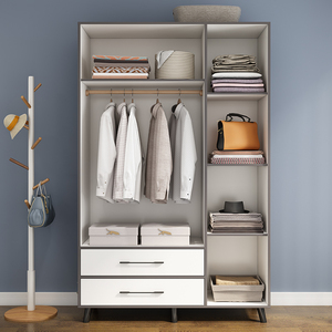 小户型轻奢简约卧室家用衣柜收纳带抽屉经济型衣橱长1.2米宽60cm