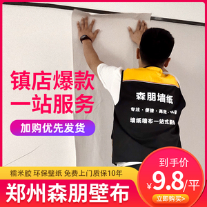 郑州贴壁纸上门壁布现代简约客厅卧室墙纸包安装无缝墙布北欧风格