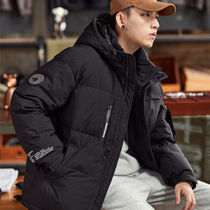 唐狮2021冬季新款男短款夹克卫衣外套棉衣连帽加厚韩版显瘦羽绒服