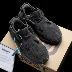 yezy yeezy椰子鞋350黑生胶侧透满天星莆田官网正版夏季透气男鞋