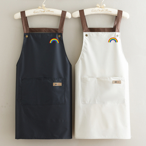防水防油围裙时尚家用厨房成人围腰女餐饮上班工作服定制logo印字