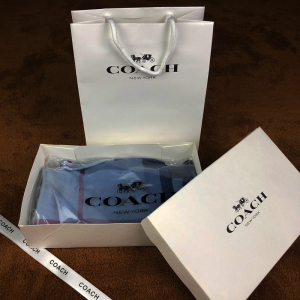 美国奥莱专柜coach蔻驰纸袋礼品袋包装防尘袋包包盒 钱包/皮带盒