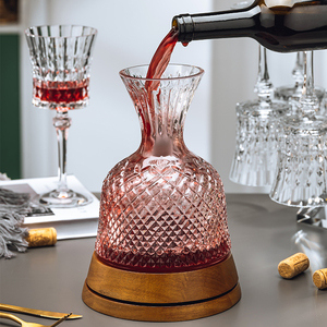 高档轻奢旋转不倒翁陀螺醒酒器家用创意水晶玻璃红酒葡萄酒分酒壶