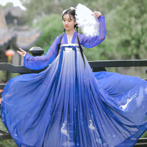 忆相寻梦幻原创汉服女传统对襟齐胸襦裙渐变色女装日常超仙非古装