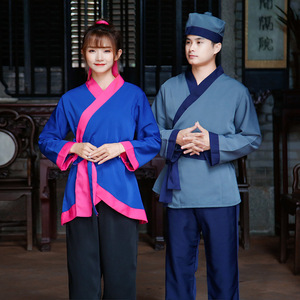 店小二服装古装汉服古代家丁仆人演出茶馆酒店服务员复古工作服男