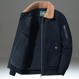 男士棉衣冬季加绒加厚保暖翻领纯棉棉袄子宽松休闲男装外套棉服男