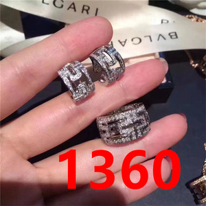 bvlgari/宝格丽回形针戒指18k玫瑰金白金镶钻满钻镂空戒指男 项链