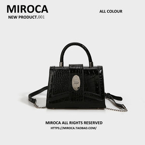 MIROCA品牌高级感辣妹小方包女黑色手提时尚小包包百搭单肩斜跨包
