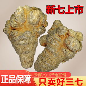 云南文山特级20头三七中药材正品官方旗舰店非野生片500g鲜田七粉