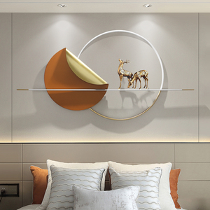 北欧客厅沙发背景墙上装饰画抽象铁艺玄关挂画2021年新款金属壁画