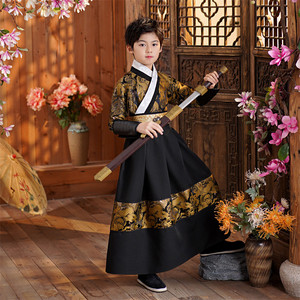 男童汉服明制古装飞鱼服高端中国风侠客武侠演出服唐装拍照写真春